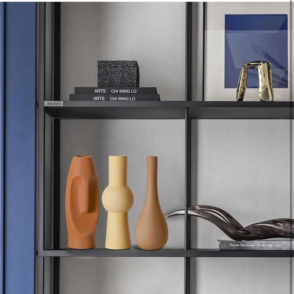 Neutral Ceramic Sculptural Vase Collection for centerpieces